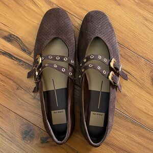 Brown Suede Double-Buckle Dress Shoes